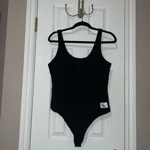 Calvin Klein Size Large Black Bodysuit
